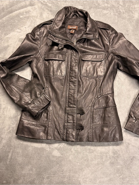 Danier Jackets & Blazers - Danier Women's Y2K Black Leather Utility Jacket